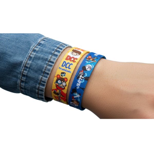 Pulseiras em tecido Perssonalizadas, Acompanha  lacre de segurança - Imagem 3